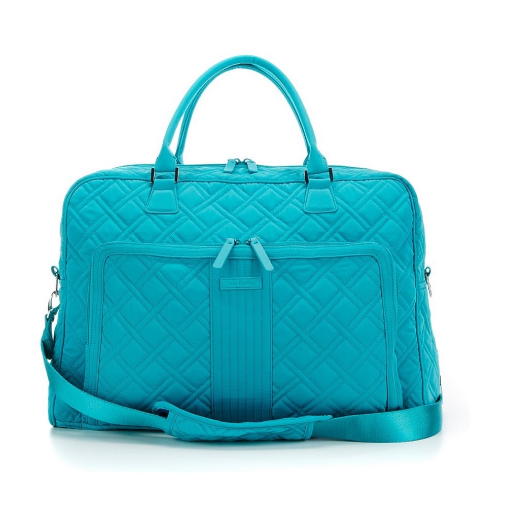 Vera Bradley Cotton Weekender Travel Bag in Turquoise